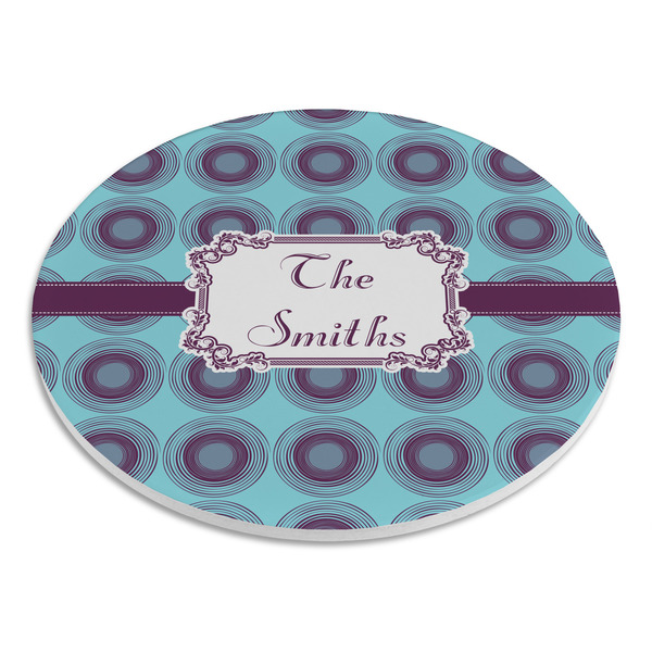 Concentric Circles Round Stone Trivet - Angle View