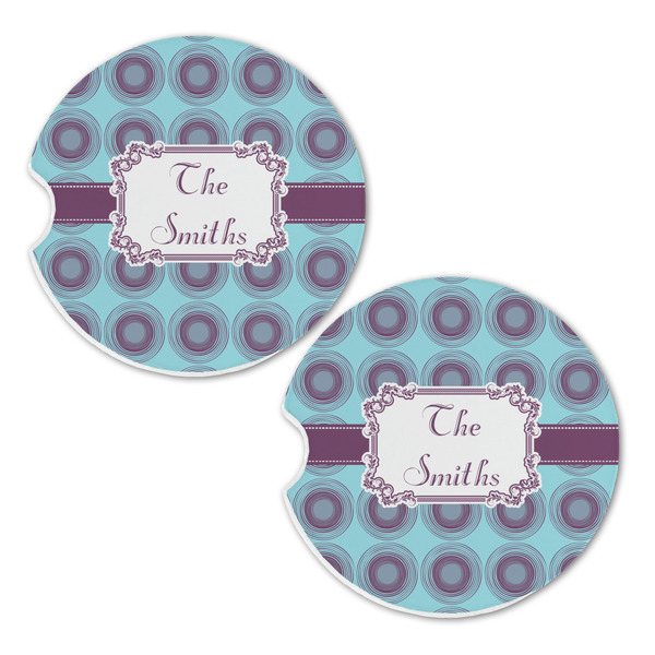 Concentric Circles Sandstone Car Coasters - Set of 2