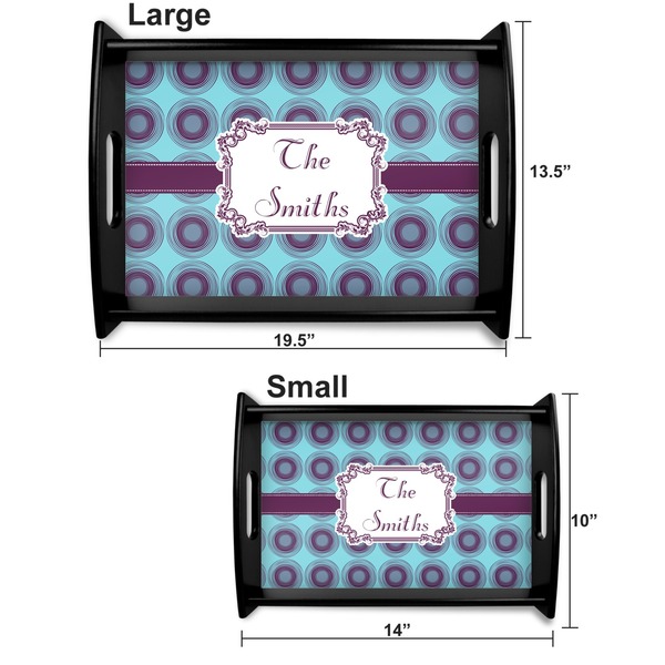 Concentric Circles Serving Tray Black Sizes