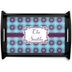 Concentric Circles Black Wooden Tray - Small (Personalized)