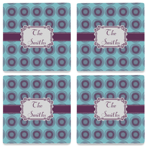 Concentric Circles Set of 4 Sandstone Coasters - See All 4 View