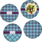 Concentric Circles Set of 4 Glass Lunch / Dinner Plate 10" (Personalized)