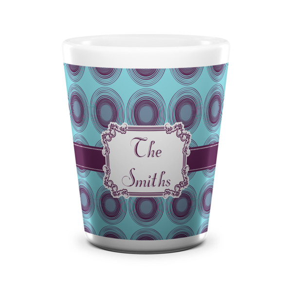 Concentric Circles Shot Glass - White - FRONT