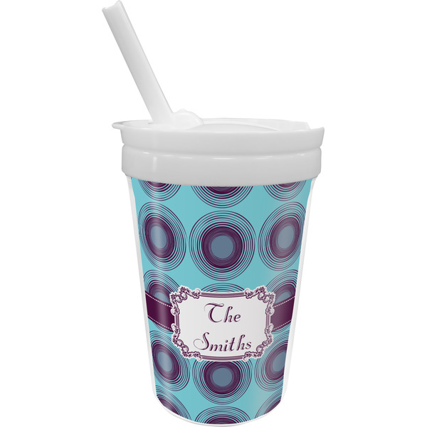 Custom Concentric Circles Sippy Cup with Straw (Personalized)