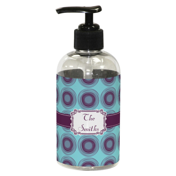 Custom Concentric Circles Plastic Soap / Lotion Dispenser (8 oz - Small - Black) (Personalized)