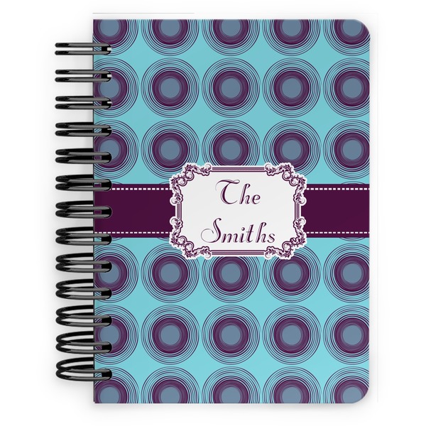 Custom Concentric Circles Spiral Notebook - 5x7 w/ Name or Text