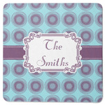 Concentric Circles Square Rubber Backed Coaster (Personalized)