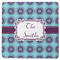 Concentric Circles Square Rubber Backed Coaster (Personalized)