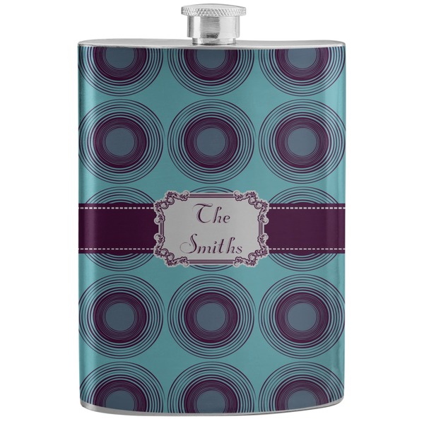 Custom Concentric Circles Stainless Steel Flask (Personalized)