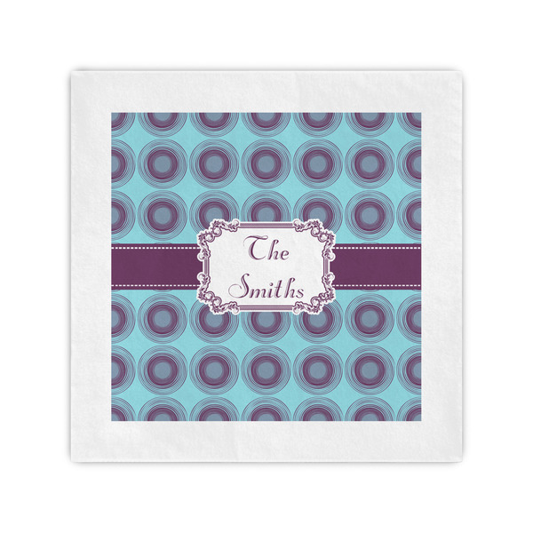 Custom Concentric Circles Cocktail Napkins (Personalized)