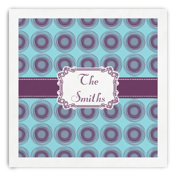 Custom Concentric Circles Paper Dinner Napkins (Personalized)