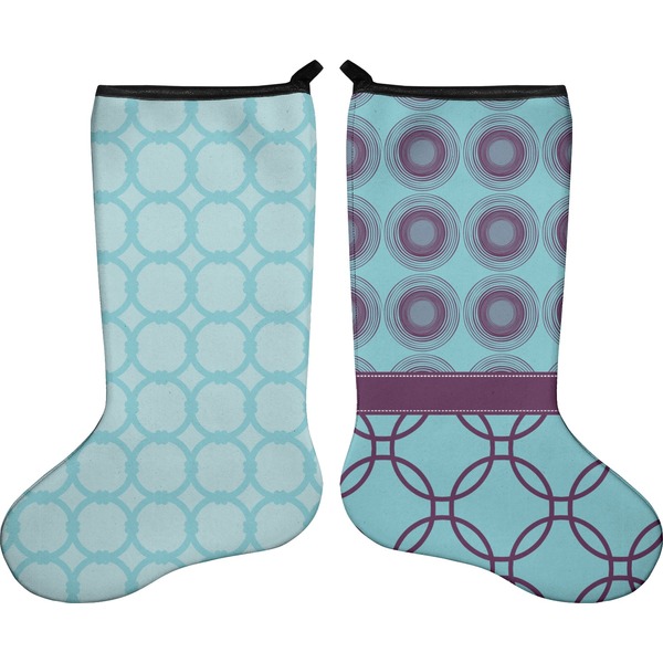 Custom Concentric Circles Holiday Stocking - Double-Sided - Neoprene