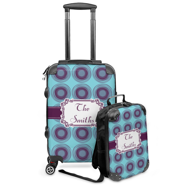 Custom Concentric Circles Kids 2-Piece Luggage Set - Suitcase & Backpack (Personalized)
