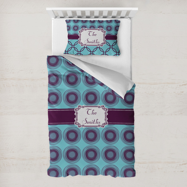 Custom Concentric Circles Toddler Bedding Set - With Pillowcase (Personalized)