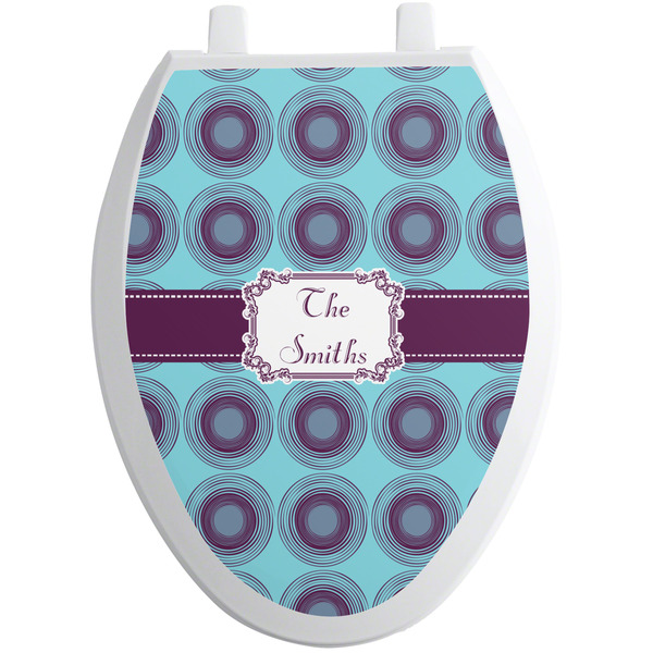 Concentric Circles Toilet Seat Decal (Personalized)