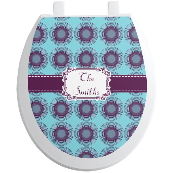 Custom Concentric Circles Toilet Seat Decal (Personalized)