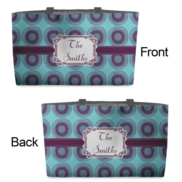 Concentric Circles Tote w/Black Handles - Front & Back Views