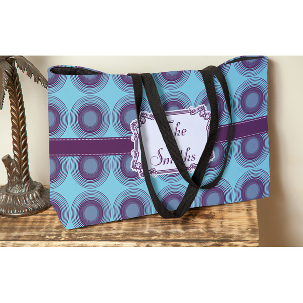 Concentric Circles Tote w/Black Handles - Lifestyle View