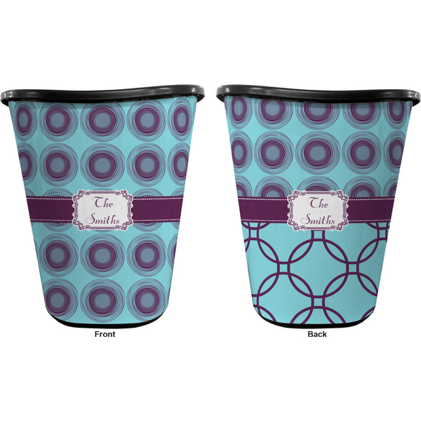 Concentric Circles Trash Can Black - Front and Back - Apvl
