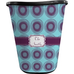 Concentric Circles Waste Basket - Double Sided (Black) (Personalized)