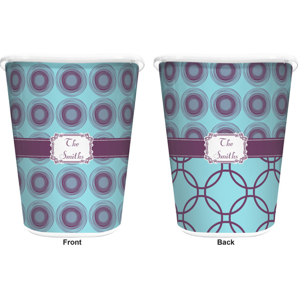 Concentric Circles Trash Can White - Front and Back - Apvl