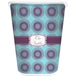 Concentric Circles Waste Basket - Double Sided (White) (Personalized)
