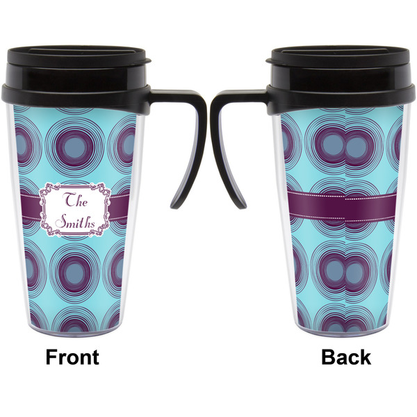 Concentric Circles Travel Mug with Black Handle - Approval