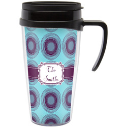 Concentric Circles Acrylic Travel Mug with Handle (Personalized)