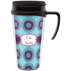 Concentric Circles Acrylic Travel Mug with Handle (Personalized)