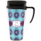 Concentric Circles Travel Mug with Black Handle - Front