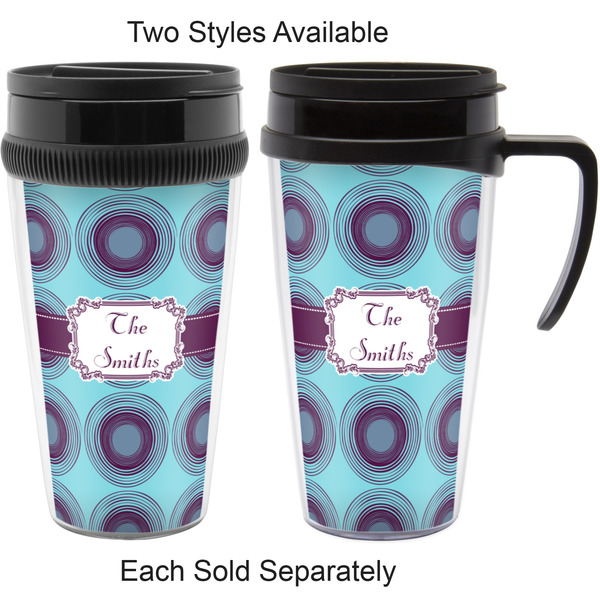 Concentric Circles Travel Mugs - with & without Handle