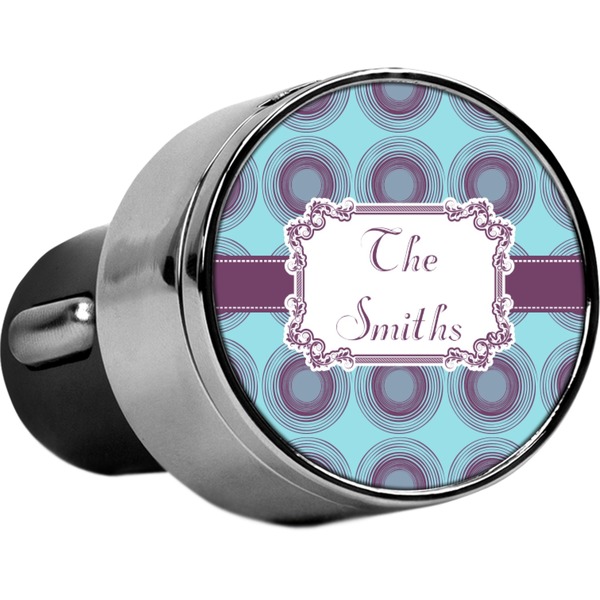 Custom Concentric Circles USB Car Charger (Personalized)