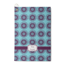 Concentric Circles Waffle Weave Golf Towel (Personalized)