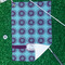 Concentric Circles Waffle Weave Golf Towel - In Context