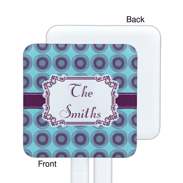 Concentric Circles White Plastic Stir Stick - Single Sided - Square - Approval