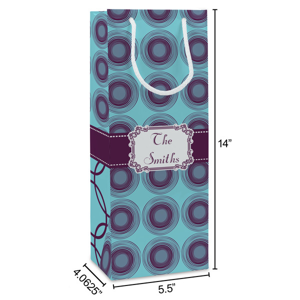 Concentric Circles Wine Gift Bag - Dimensions