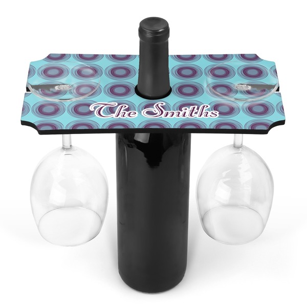 Custom Concentric Circles Wine Bottle & Glass Holder (Personalized)