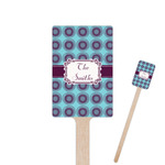 Concentric Circles 6.25" Rectangle Wooden Stir Sticks - Single Sided (Personalized)
