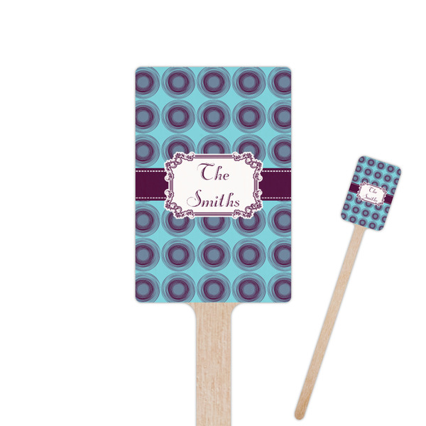 Custom Concentric Circles 6.25" Rectangle Wooden Stir Sticks - Double Sided (Personalized)