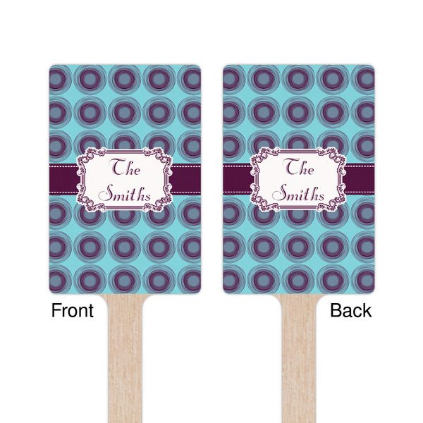 Concentric Circles Wooden 6.25" Stir Stick - Rectangular - Double Sided - Front & Back