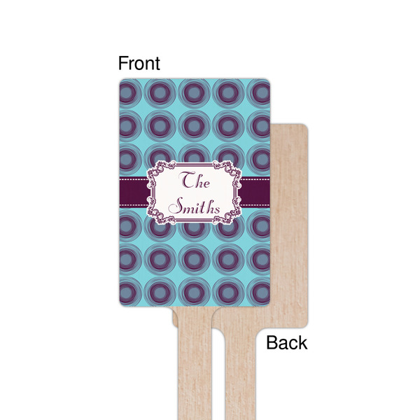 Concentric Circles Wooden 6.25" Stir Stick - Rectangular - Single - Front & Back