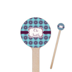 Concentric Circles 6" Round Wooden Stir Sticks - Double Sided (Personalized)