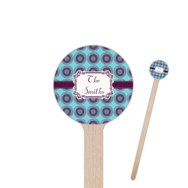 Custom Concentric Circles Round Wooden Stir Sticks (Personalized)