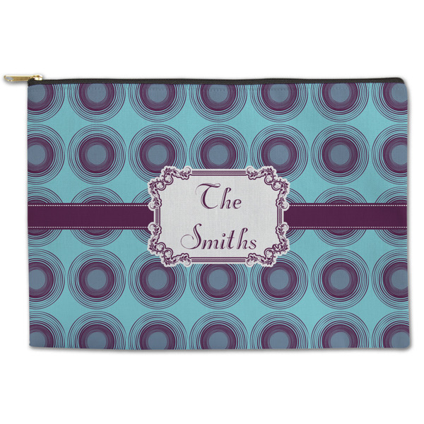 Custom Concentric Circles Zipper Pouch - Large - 12.5"x8.5" (Personalized)