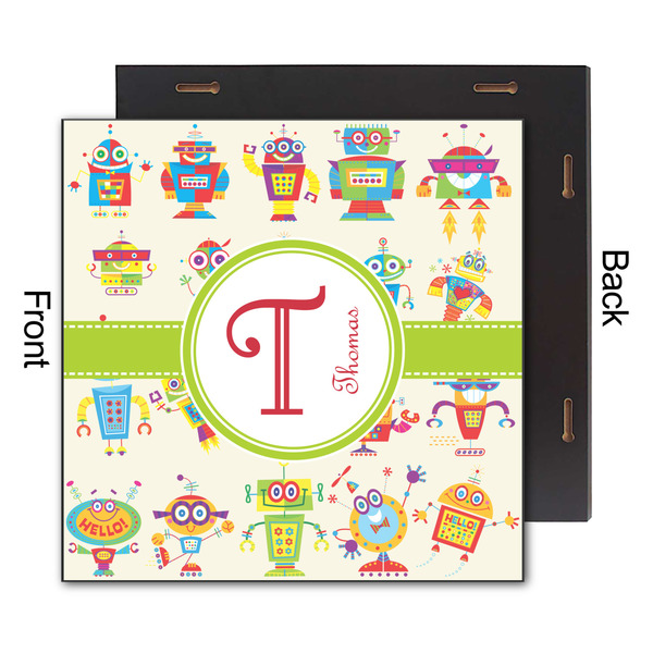 Rocking Robots 12x12 Wood Print - Front & Back View