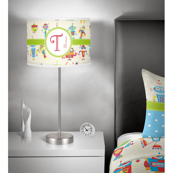 Rocking Robots 13 inch drum lamp shade - in room