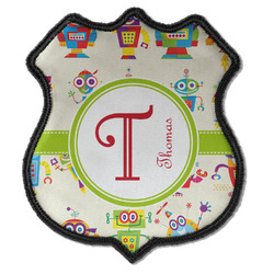 Rocking Robots Iron On Shield Patch C w/ Name and Initial