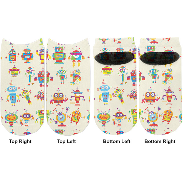 Rocking Robots Adult Ankle Socks - Double Pair - Front and Back - Apvl
