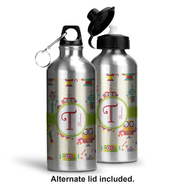 Rocking Robots Aluminum Water Bottle - Alternate lid options