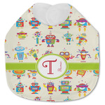 Rocking Robots Jersey Knit Baby Bib w/ Name and Initial